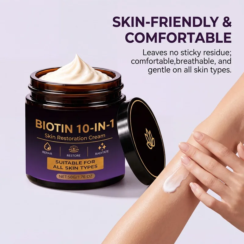 Biotin 10-in-1 Replenishing Face Cream 50g – Deeply Nourishes & Conditions Skin, Smooths Texture for a Healthy, Radiant Glow