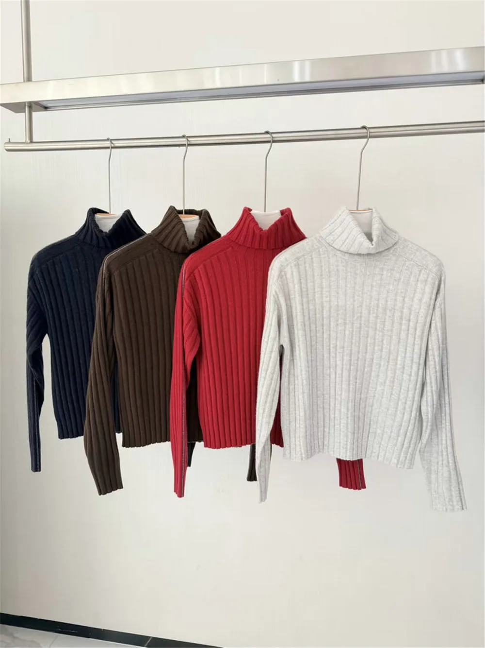 

25. осень/зима, новый женский вязаный кашемировый теплый универсальный пуловер с высоким воротником, свитер