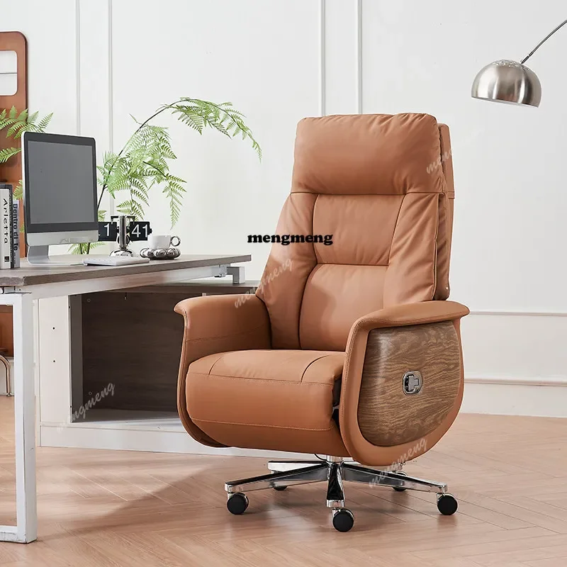 High quality Leather boss chair electric office computer chair home business seat comfortable and sedentary