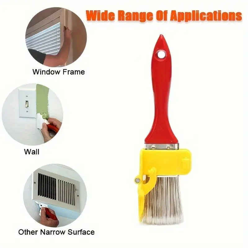 Precision Paint Edging Brush Set 1/2Pcs - Synthetic Wool Roller, Angled Trim Guide - DIY Interior Wall & Ceiling Painting