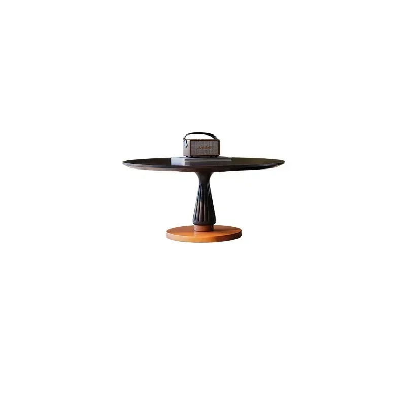 Solid wood small apartment stroke coffee table living room household size round coffee table combination