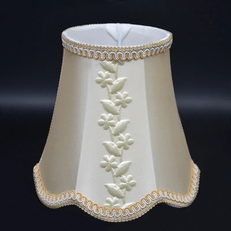 

Beige leaves Mini Lamp Shade elegant fabric lampshades covers fitting for E14 lamp holder for chandelier table lamp wall lamp