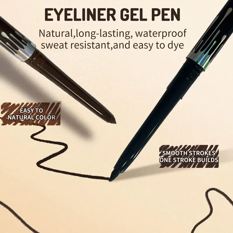 防水アイライナーペン,茶色のつけまつげ,つけまつげ,柔らかく,履きやすく,速乾性,滑らか,長持ち,メイクアップ