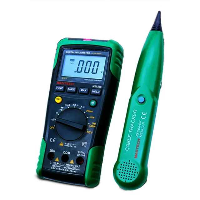 MASTECH MS8236 Digital Multimeter and Network Cable Track Tester Tone Telephone Line Check Non-contact Voltage Detect