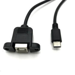 USB 2.0 Printer B to Type c male With Screw Port baffle Printing scan Data Charging Transfer Cable 50cm