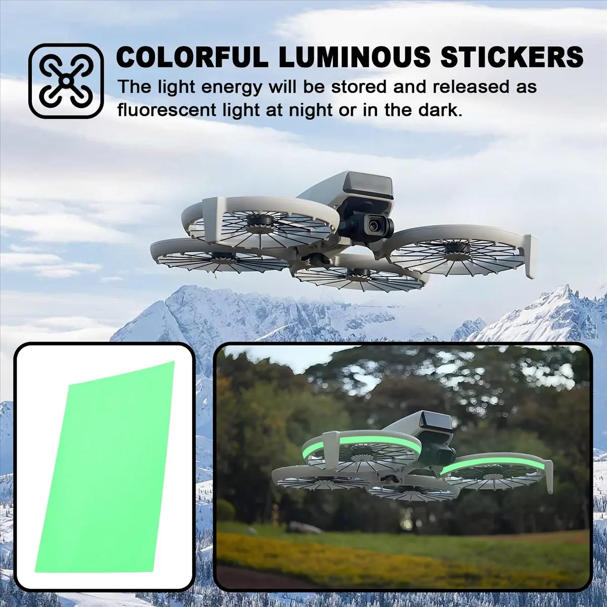 Colorful Stickers for Flip Waterproof Night Flight Warning Stickers Drone Color Change Sticker A