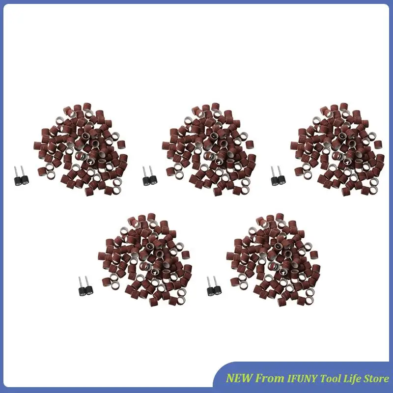

500Pc 1/2 Inch Sanding Bands Kit With 2 Sanding Drum Mandrel For DREMEL Rotary Tools New