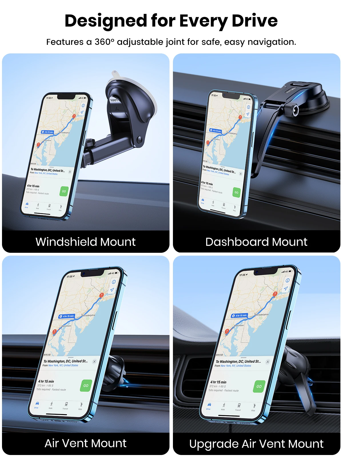 TOPK Auto-Handyhalterung Verbesserte N52 Magnetische Handyhalterung für Lüftung und Armaturenbrett Mag-Safe für Alle Telefone – Detail 2