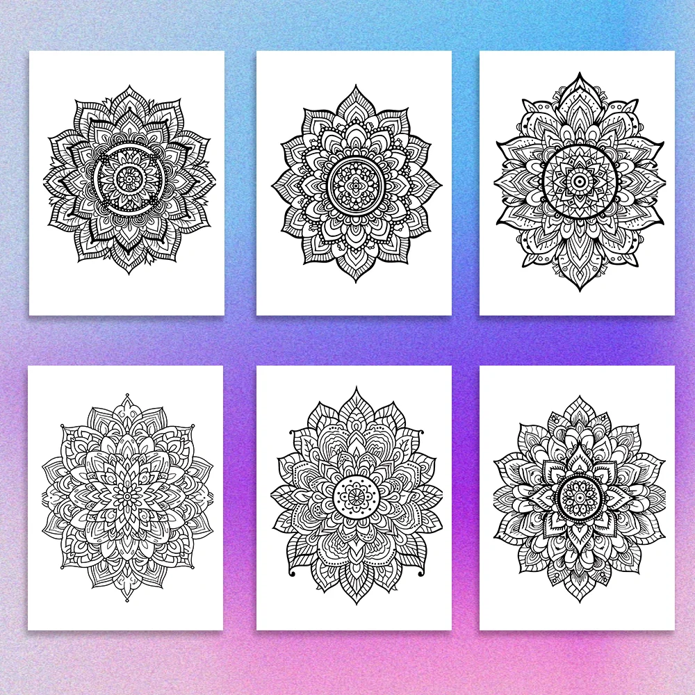 1pc, Mandala Coloring Book, Teenagers Coloring Book, 30 Different Patterns, 100gsm Thick Paper, Stress Relief, Birthday Gift