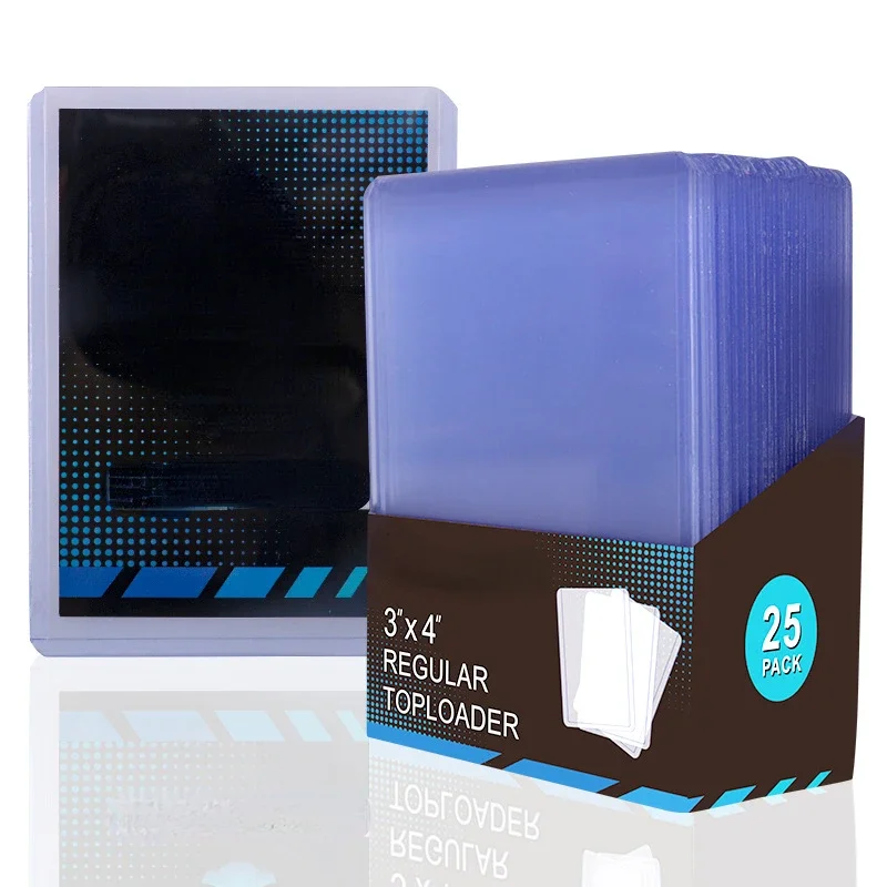 25 قطعة تحميل علوي بطاقة التداول كم 35pt 3 "X 4" حامي البطاقة الرياضية الصلبة الأكمام الصلبة Toploader لبطاقة البيسبول MTGYugioh
