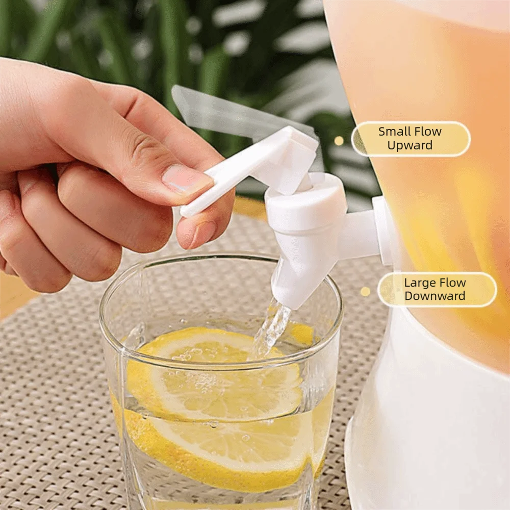 

5.3L Rotating Beverage Dispenser with Faucet 3 Compartment Cold Water Bucket Heat-resistant Large Capacity Drink Kettle Juice