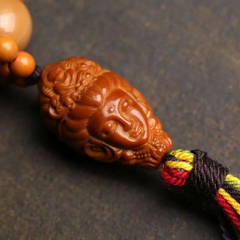 Natural, uncoloured monkey head bodhi seeds, large intestine-shaped, twisted olive pit sandalwood accessories, finger-tip