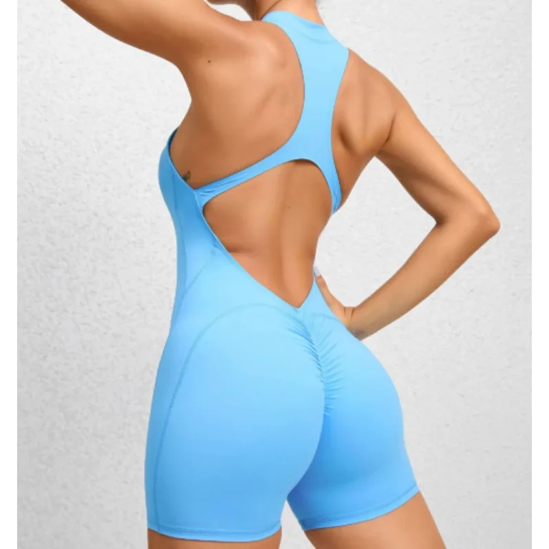 

Women Yoga V Backless Jumpsuit Workout Bodysuit Sleeveless Gym Sportswear Fitness Yoga Suit One Piece Outfit
