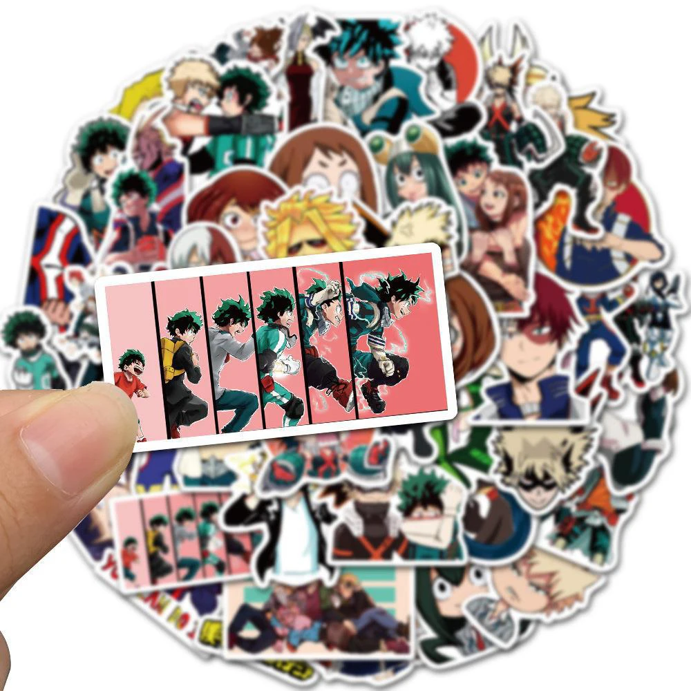 10/30/50/100pcs My Hero Academia Stickers Deku Anime Sticker Motorcycle  Stationery Luggage Bakugou Katsuki All Might Decal Toy