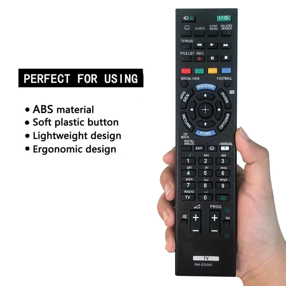 All-Round Compatible Sony TV Remote Controller, Premium Replacement for RM-ED060 & RM-GD Series Fits KDL-55W905A KDL-42W815B LED