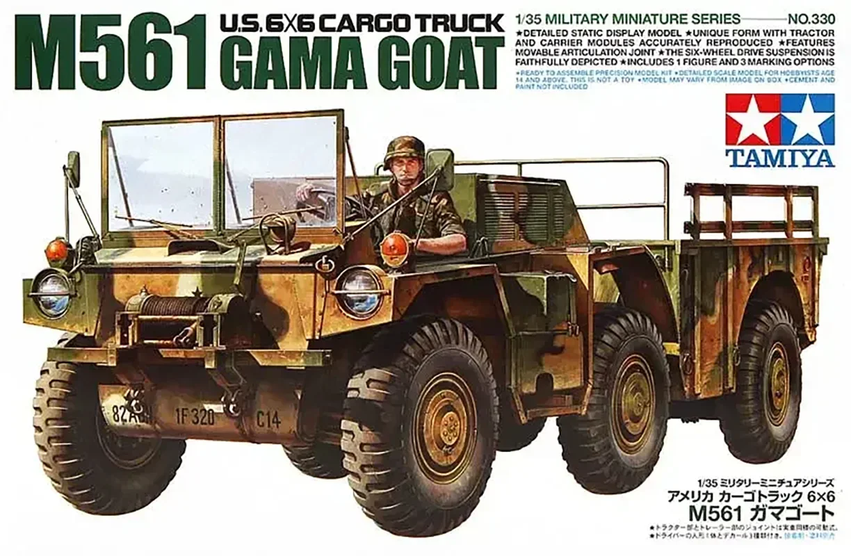 Tamiya 35330 1/35 U.S.6x6 Cargo Truck M561 Gama Goat Assembly Model Building Kits Static Toys for Model Hobby Making DIY