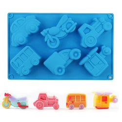 Car Soap Silicone Mold 3D Vehicles Motorcycle Jello Crayon Mould For Cake Decoration Ice Cube Tray Kitchen Accessories Tools