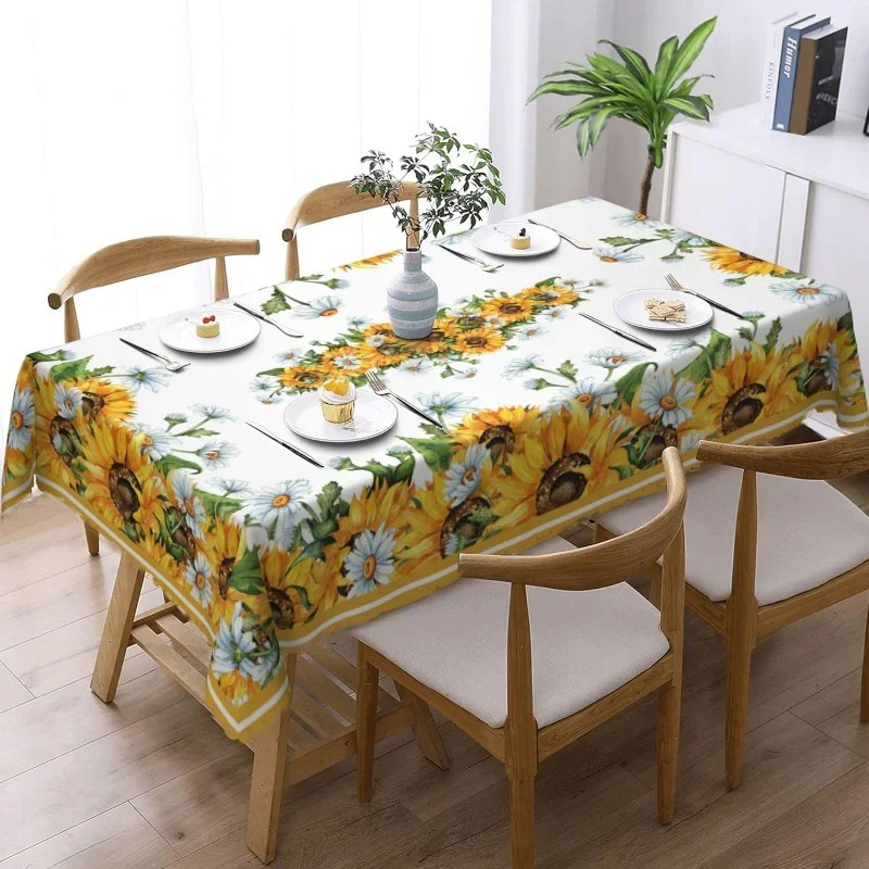 1pc Sunflower Tablecloth Suitable for Summer Bright Party and Outdoor Patio Gathering YZB