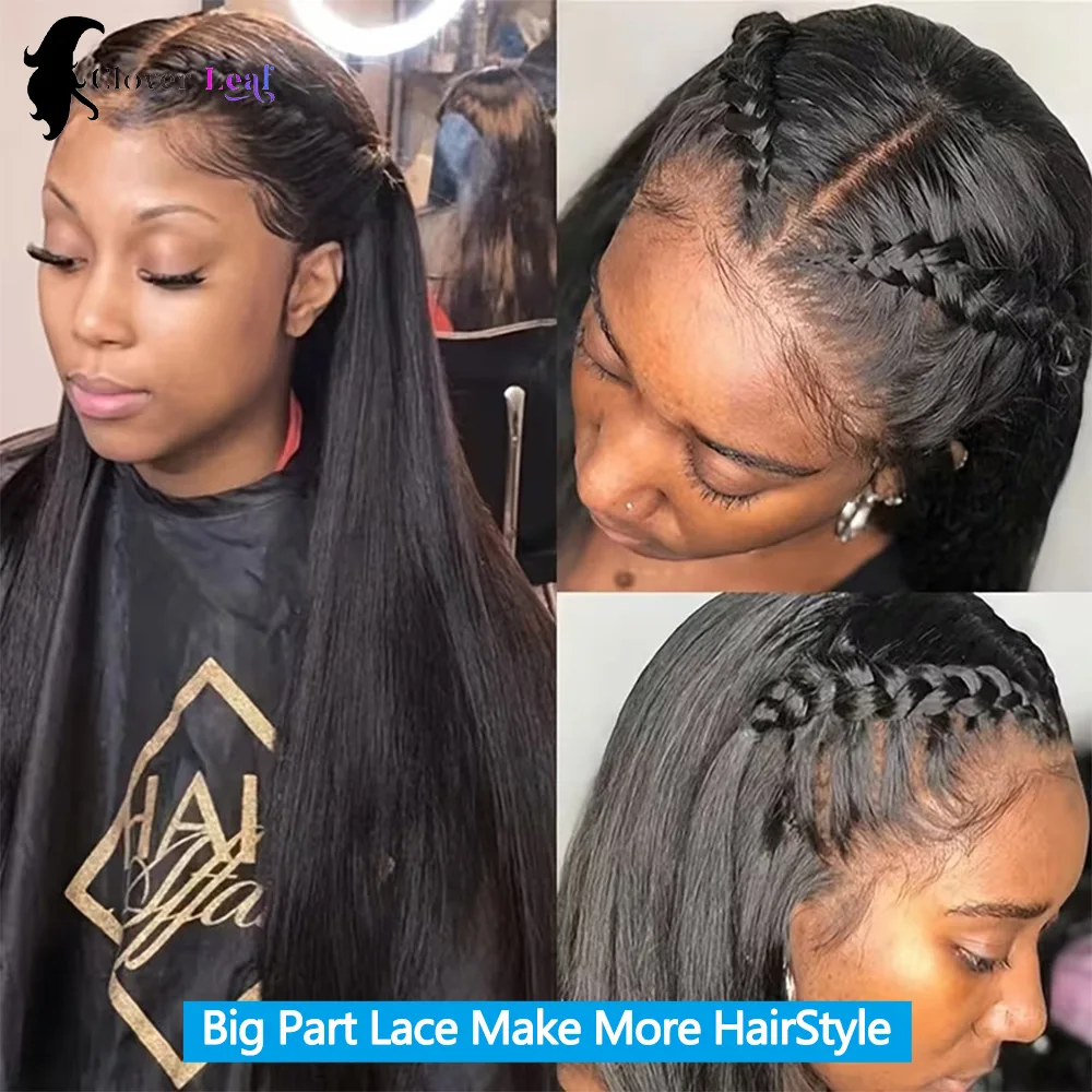 Straight Human Hair Bundles with frontal 13x4 Raw Hair Bundles 100% Human Hair Extensions Weave 3 Bundles with 13x4/6 HD Frontal image 5