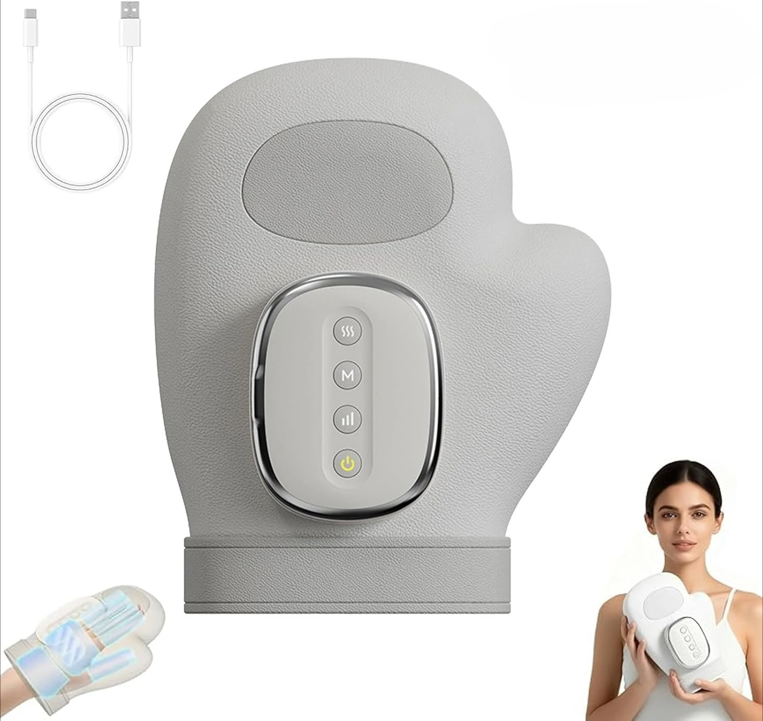 

Portable Wireless Mini Finger Joint Electric Hand Massager Palm Wrist Joint Heating with Air Pressure Compression for Men Women