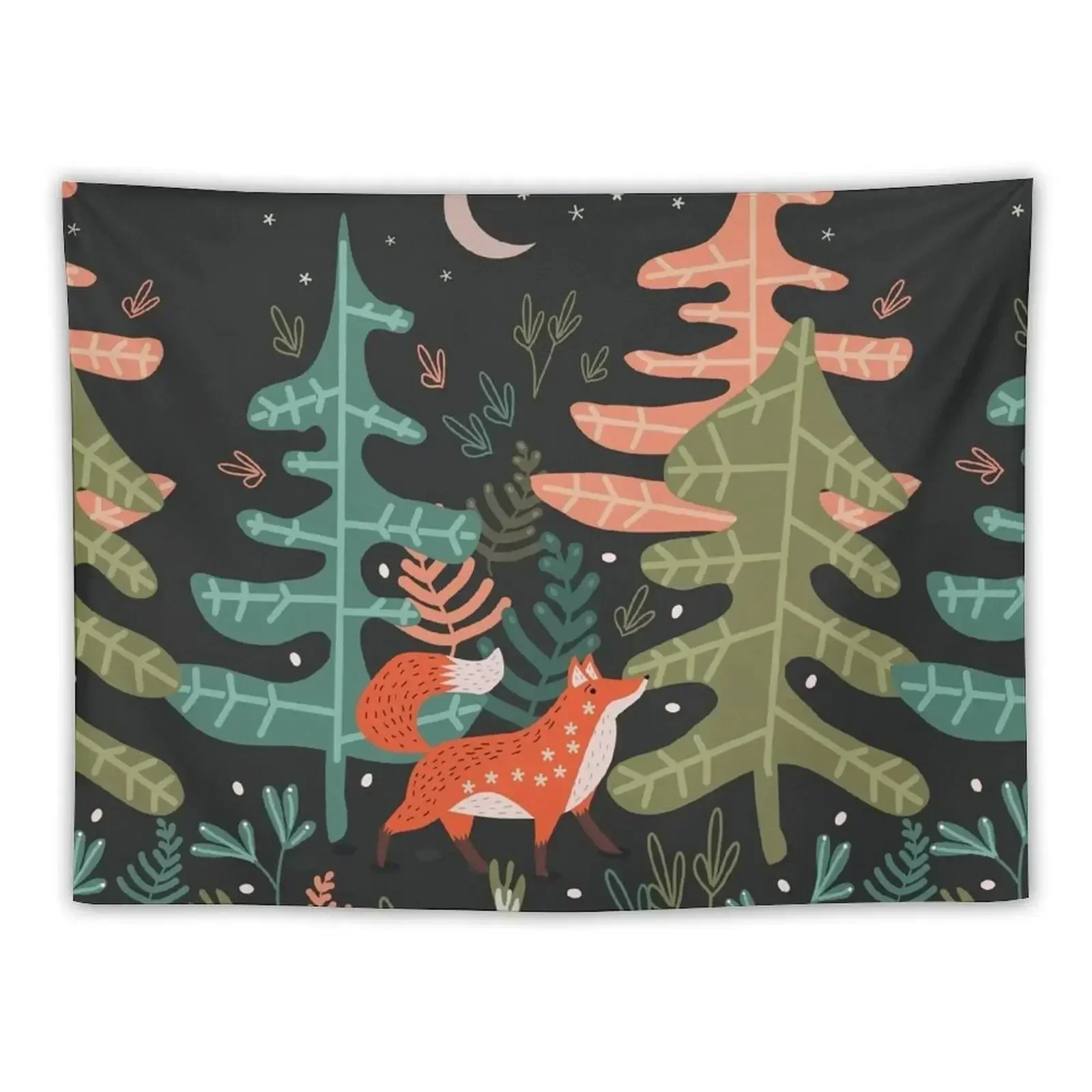 Evergreen Fox Tale Tapestry Cute Room Decor Decoration Aesthetic Room Decorations Cute Room Things Tapestry