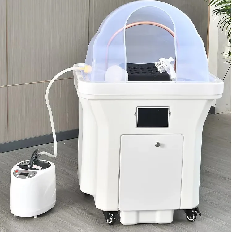 Removable hair treatment equipment beauty salon grafting shampoo basin with constant temperature water circulation fumigation