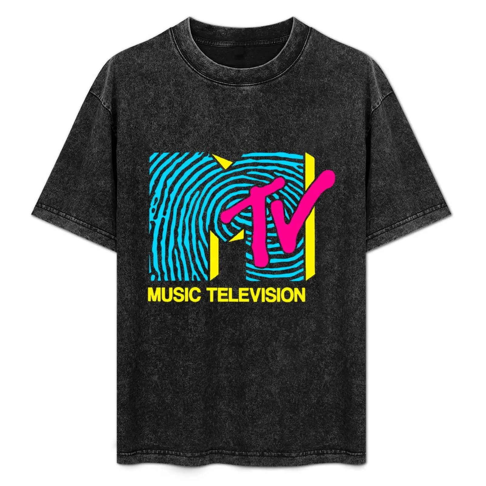 

MTV - Fingerprint 80s Design T-Shirt anime oversized t shirt graphic tee shirt aesthetic clothes men clothings