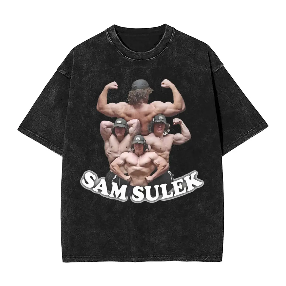 

Мотивационные футболки Sam Sulek в стиле хип-хоп, Промытые хлопковые футболки оверсайз, винтажные топы для мужчин и женщин, уличные летние топы, футболки