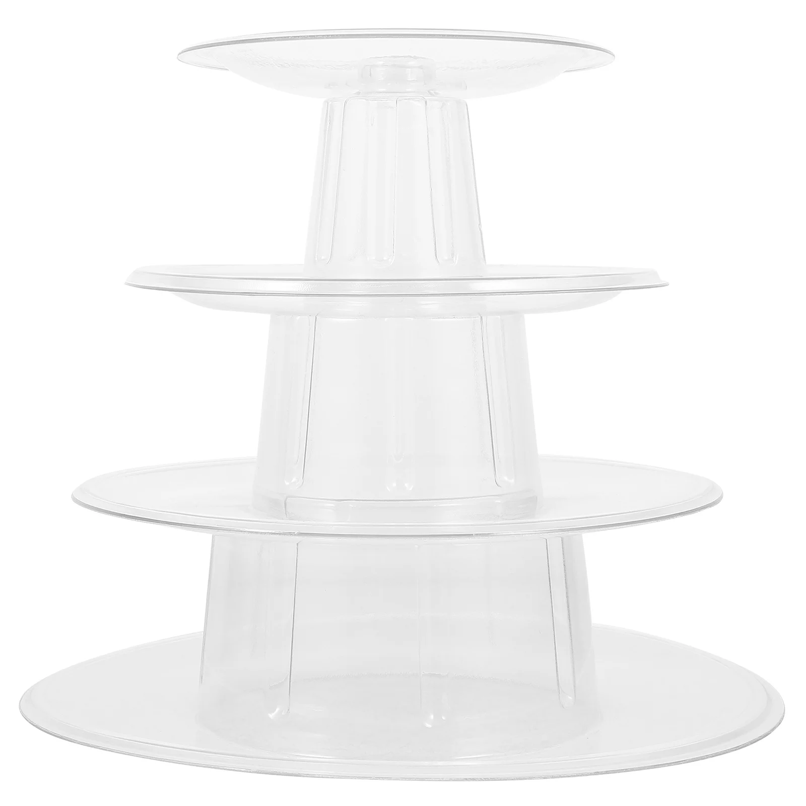 Macaron expositor bolo de quatro camadas prato de plástico de 4 camadas pequeno rack toalha festa cupcake titular transparente