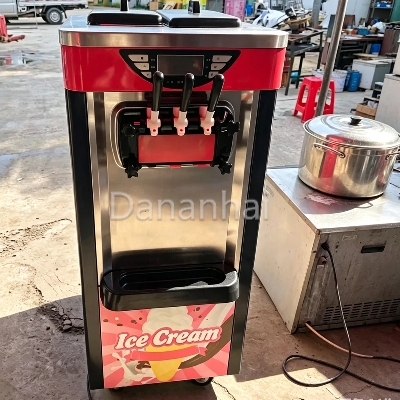 Commercial Ice Cream Maker, Premium Soft Serve Machine, Frozen Yogurt Dispenser For Cafe Dessert Business