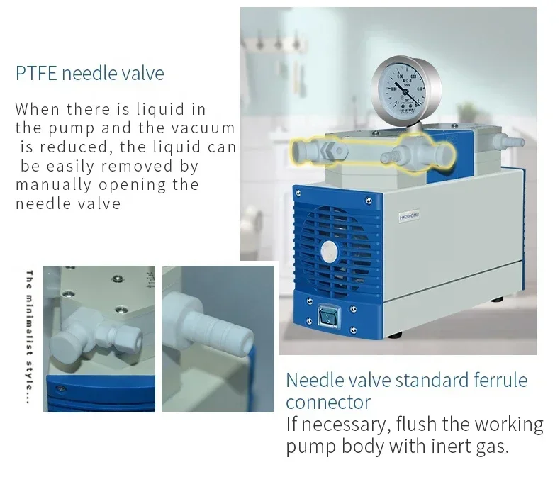 2 Stage Oil-Free Erosion-Resistant Diaphragm Vacuum Pump for Efficient Performance in Various Applications