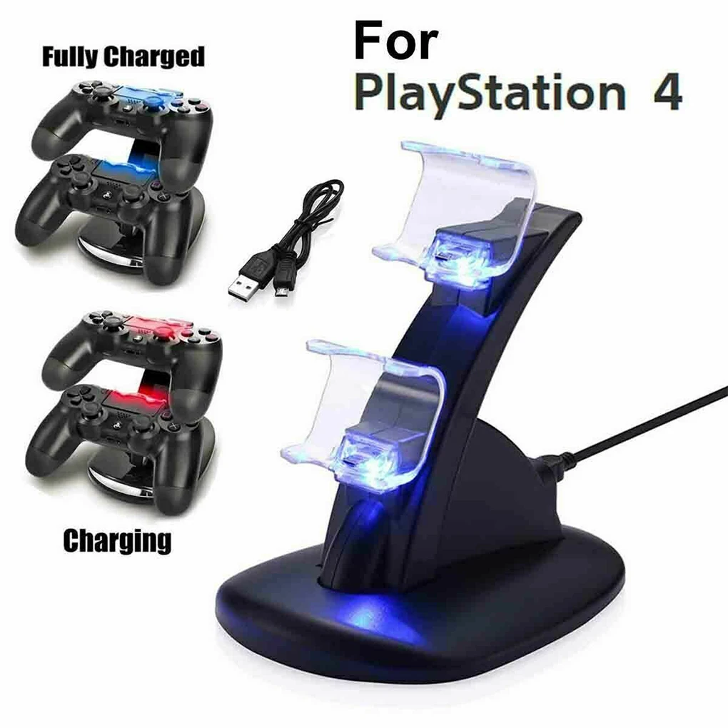 

Gamepad Charging Holder Dual USB Port Game Controller Charger Stand Replacement for Playstation 4