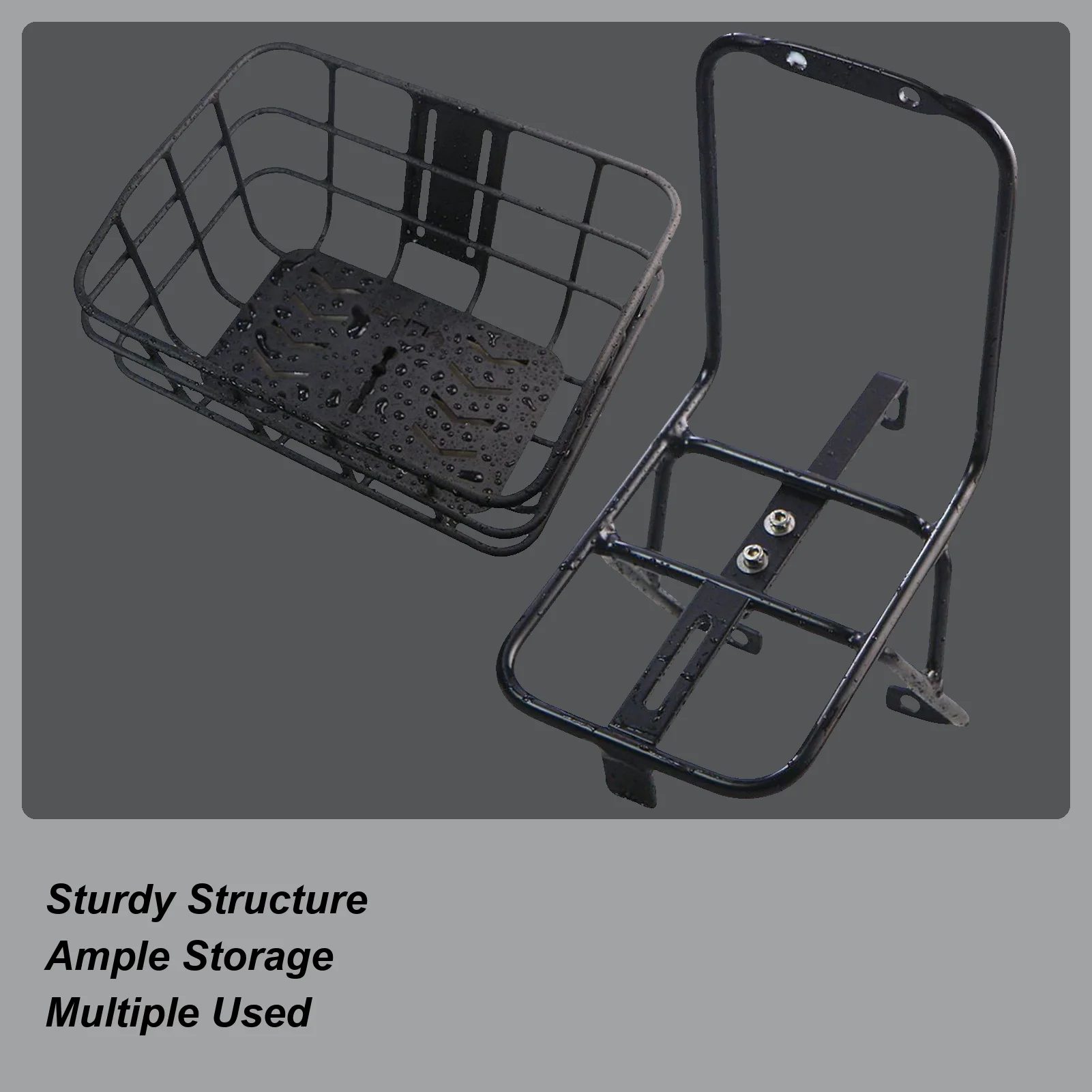 

Bike Basket Front Basket For Electric Bike With No Drilling Brake Bracket Aluminum Alloy Carrier For Cruiser Cycling Men Women