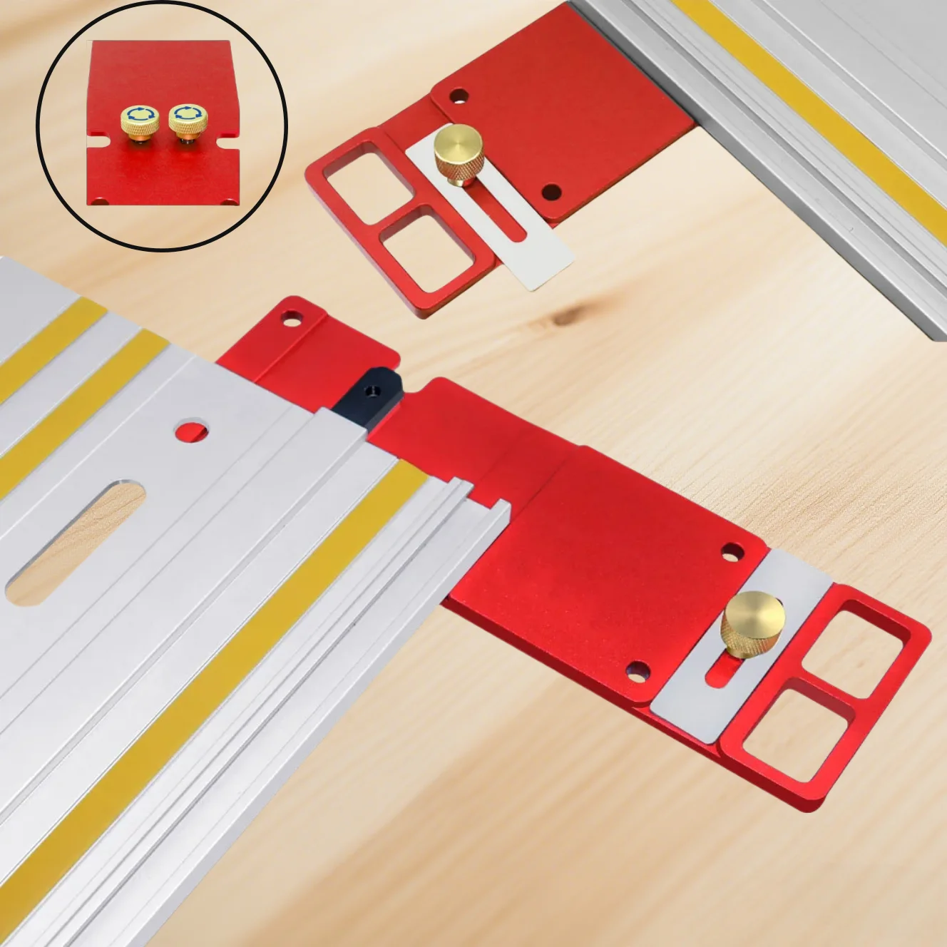 Aluminum Alloy Track Saw Square Guide Rail Clamp Woodworking 90 Degree Angle Stop for Electric Circular Saw Guide Rail