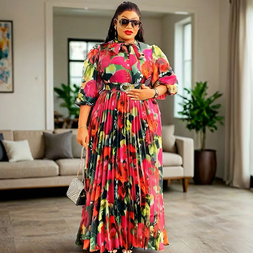 African Dresses For Women Elegant Polyester 2025 New Muslim Fashion Abayas Dashiki Robe Kaftan Long Maxi Dress Turkish Africa