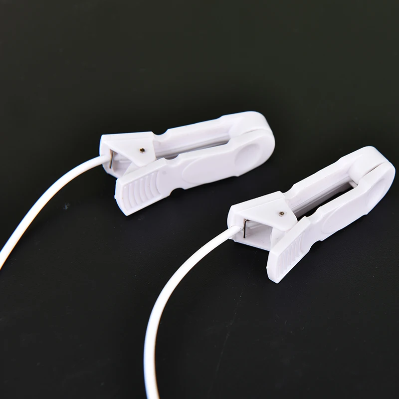 2 Pcs 2.0mm Ear Pain Relief Clip Tens Electrode Lead Wire Connecting Cable