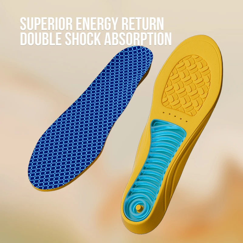 

Dual Shock Absorption Insoles for shoes top quality cushions breathable comfortable foot pain relieve shoe