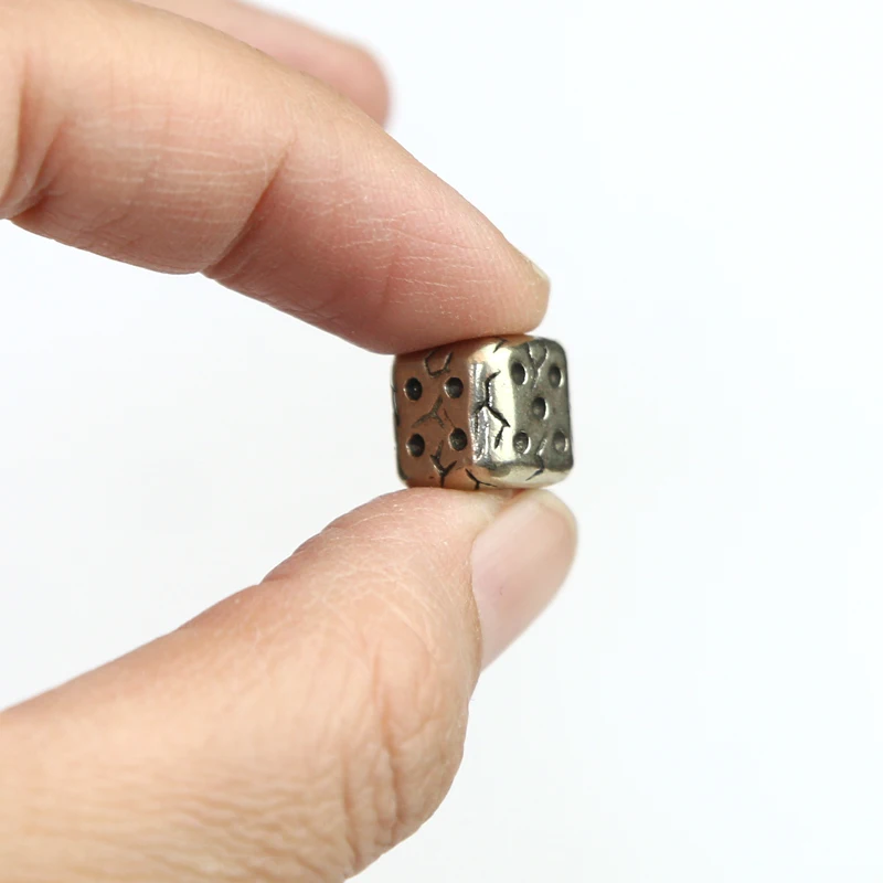 Retro dados faca de bronze contas edc ao ar livre diy paracord pulseira acessórios chaveiro tecido paracord corda brinquedo de descompressão edc