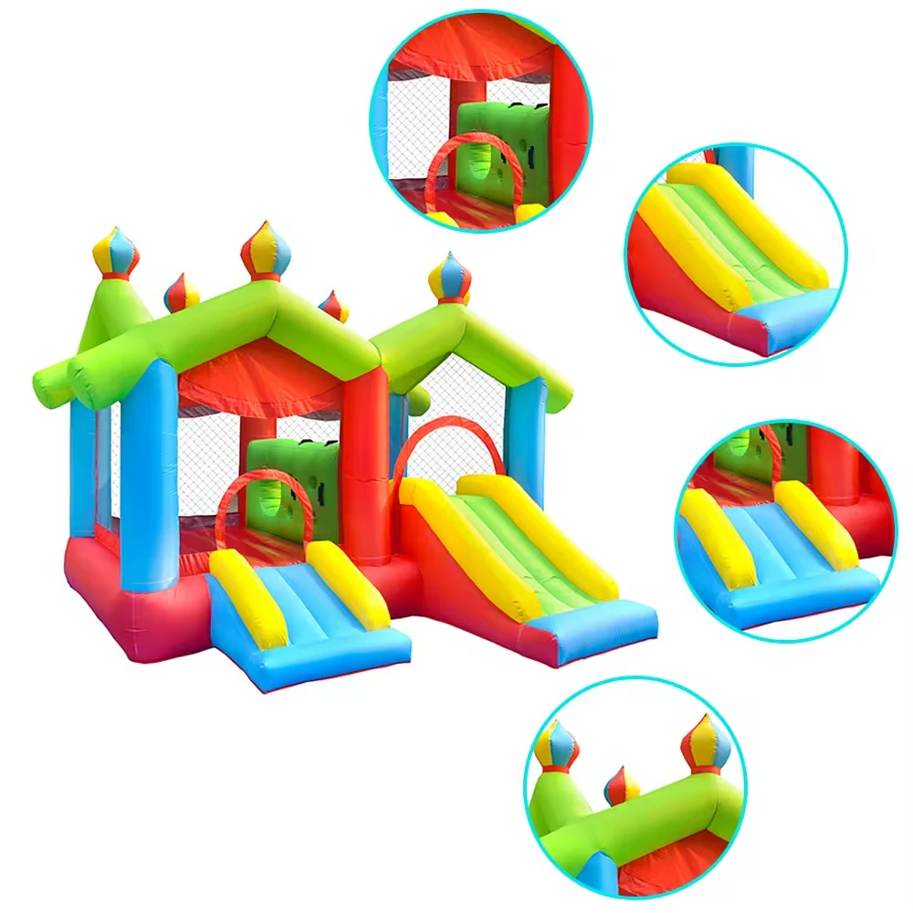 Children's inflatable trampoline, jump house, water slide combination, Oxford cloth inflatable castle with blower