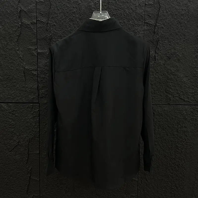 2025 봄/여름 남성용 긴팔 셔츠 패션 다용도 멋쟁이 트렌디 브랜드 캐주얼 스퀘어 칼라