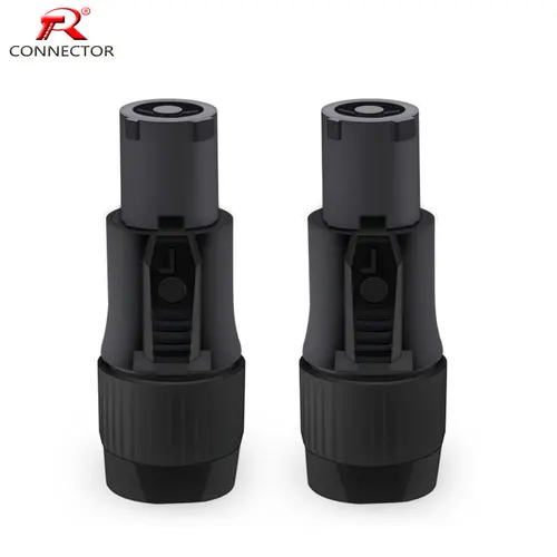 Imagen 1 del producto 1 unidad nuevo conector PowerCON impermeable IP65 enchufe macho y conector hembra NAC3FX-W NAC3MX-W PA66 Material IP65 grado impermeable negro