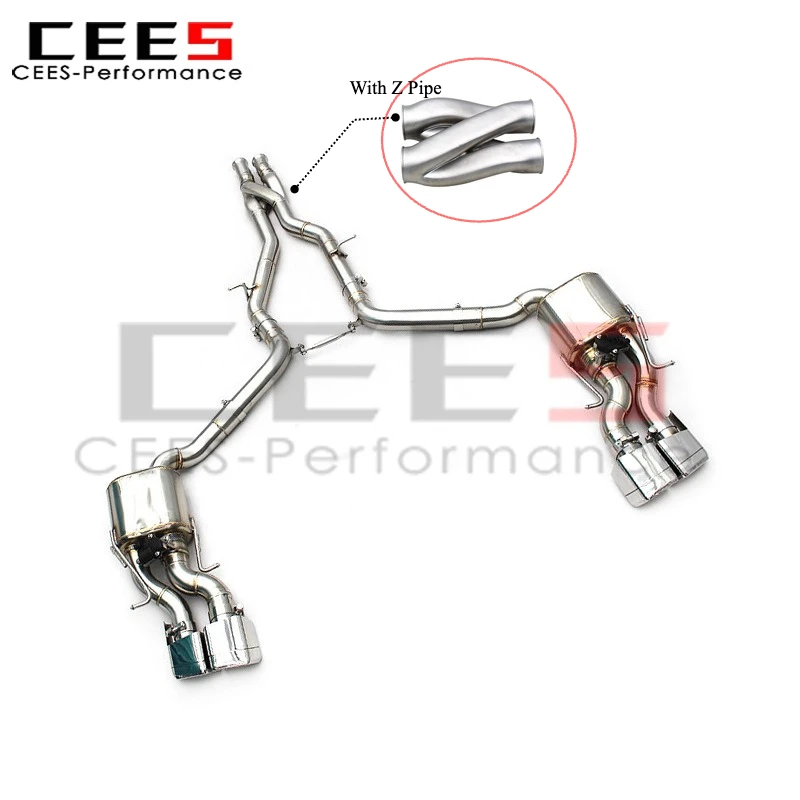 CEES Stainless Steel Exhaust Pipes for Mercedes-Benz CLS550 V8 4.7L 2010-2016 With Z Mid Pipe Catback Muffler Valvetronic