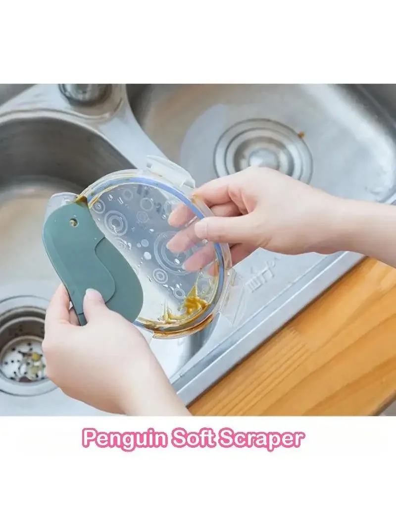 Pinguin-Soft-Schaber: Pfannenreiniger, Küchenreinigungsbürste für verschmutzte Bratpfannen, Töpfe und Geschirr, Küchenreinigungswerkzeug