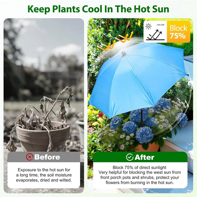 

MCGS-Пластельные зонты для уличных растений, 4 шт., садовый зонт с регулируемой высотой и углом, навес от пылающего солнца и дождя