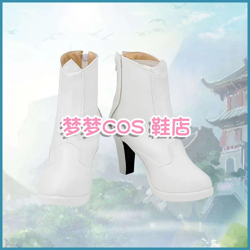 Jogo fatee/grandd orderr salvador toneriko morgan cosplay sapatos botas de couro branco do plutônio acessórios de carnaval de halloween
