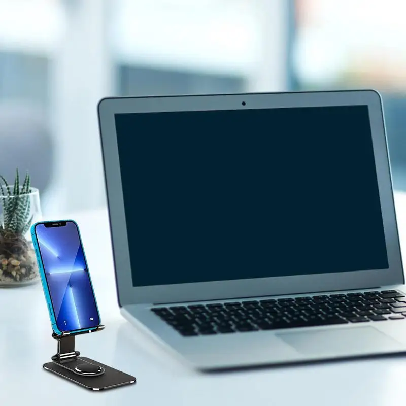 

Adjustable Phone Stand For Desk 360 Rotating Phone Holder With Non-slip Pad Office Desk Accessories Electronic Devices Support