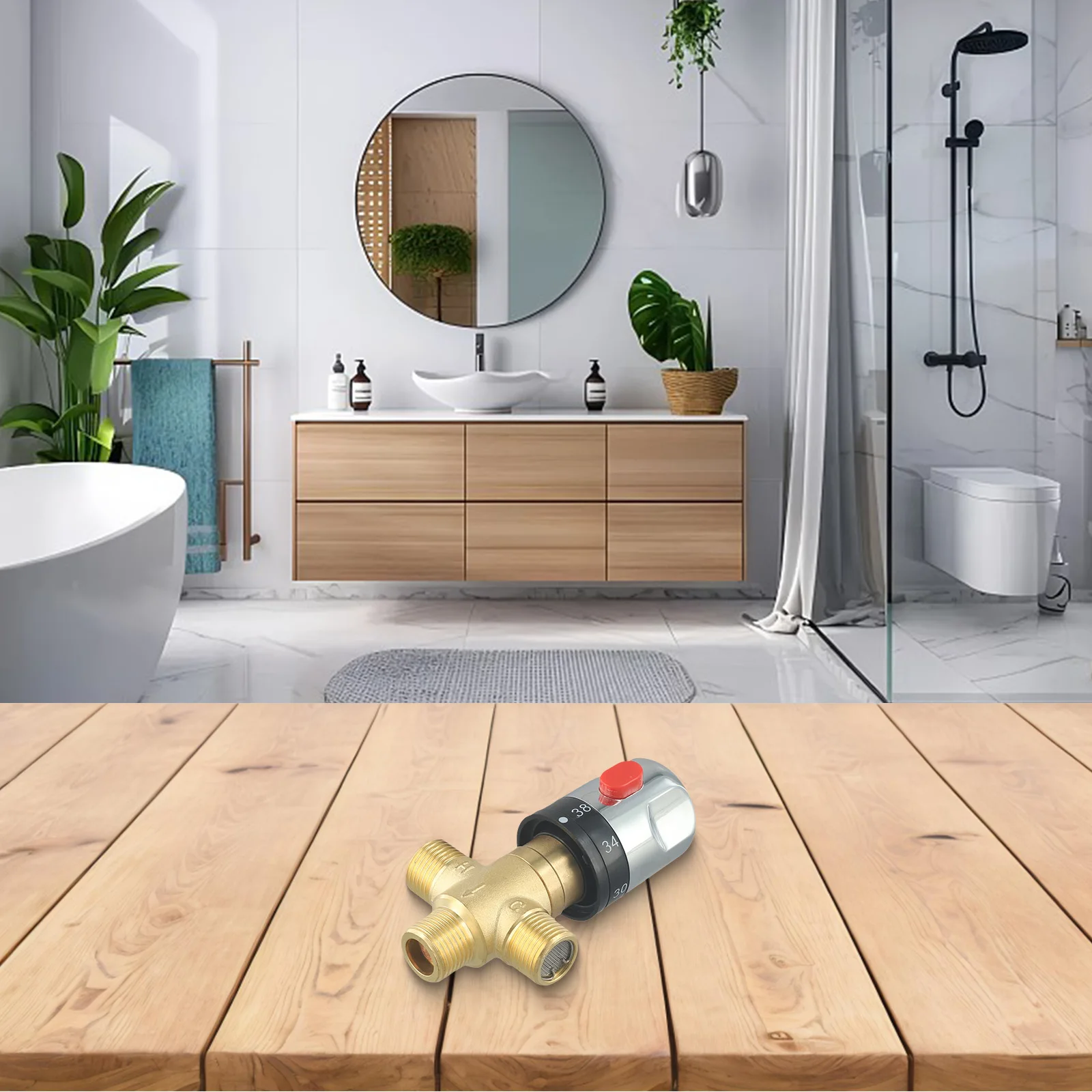 

For Home Use Constant Temperature Valve Hot And Cold Valve Brass Body Long-lasting Performance Plastic Construction