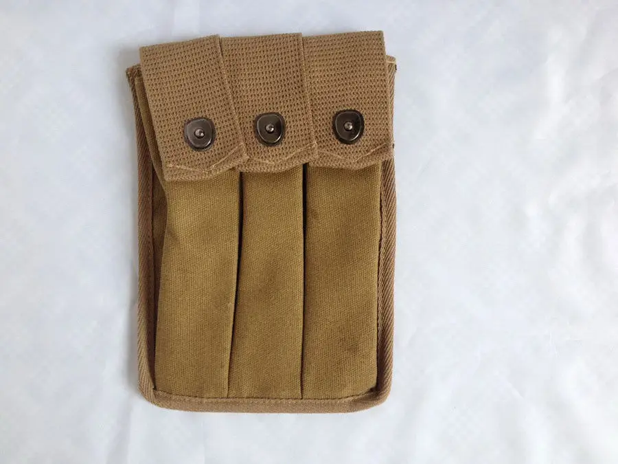 WWII US AMRY THOMPSON MAGAZINE POUCH 3 CELL 30 ROUNDS AMMO BAG