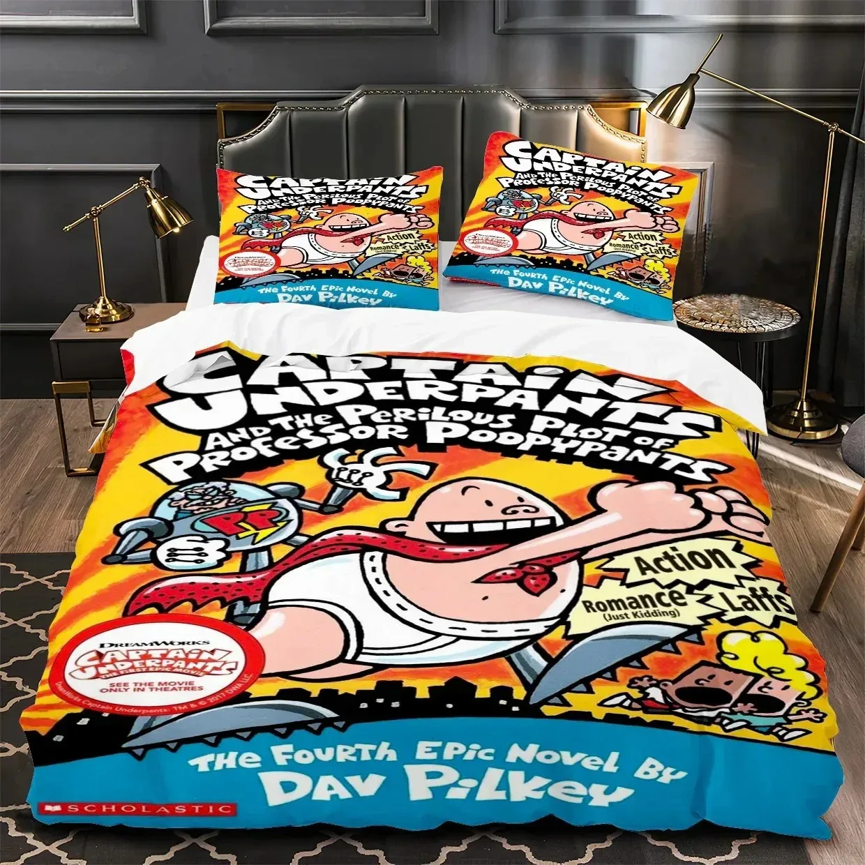 2026 Fashion Cartoon Kawaii Captain Underpants Bedding Set Single Twin Full Queen King Size Bed Set Adult Kid Bedroom Duvetcover