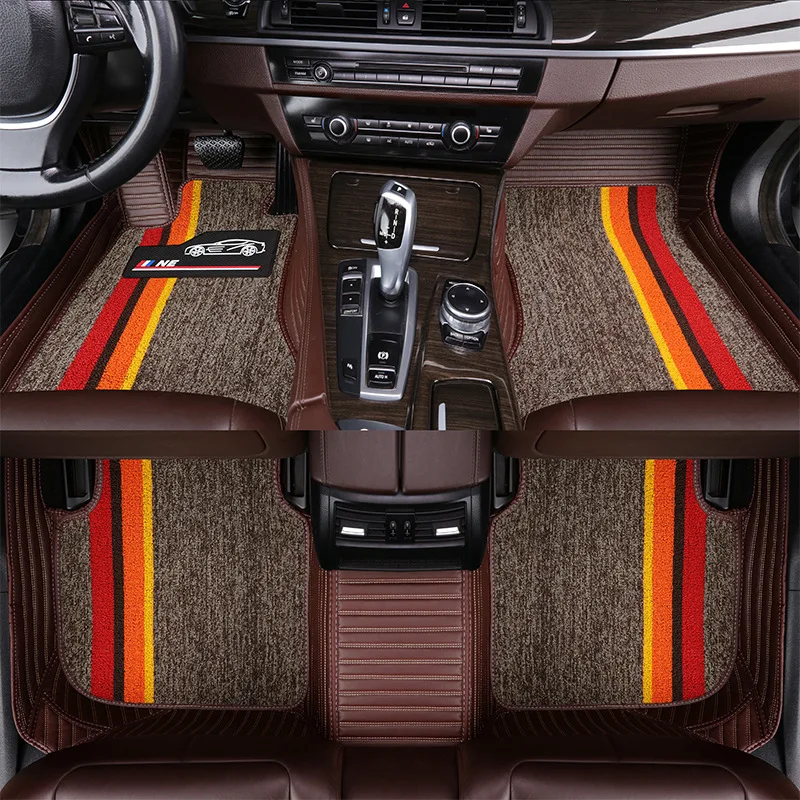 Custom Leather Cars Floor Mats For Hyundai Tucson Elantra Sonata SantaFe Mistra Encino I30 IX35 IX25 Carpet Cover Foot Rug Liner